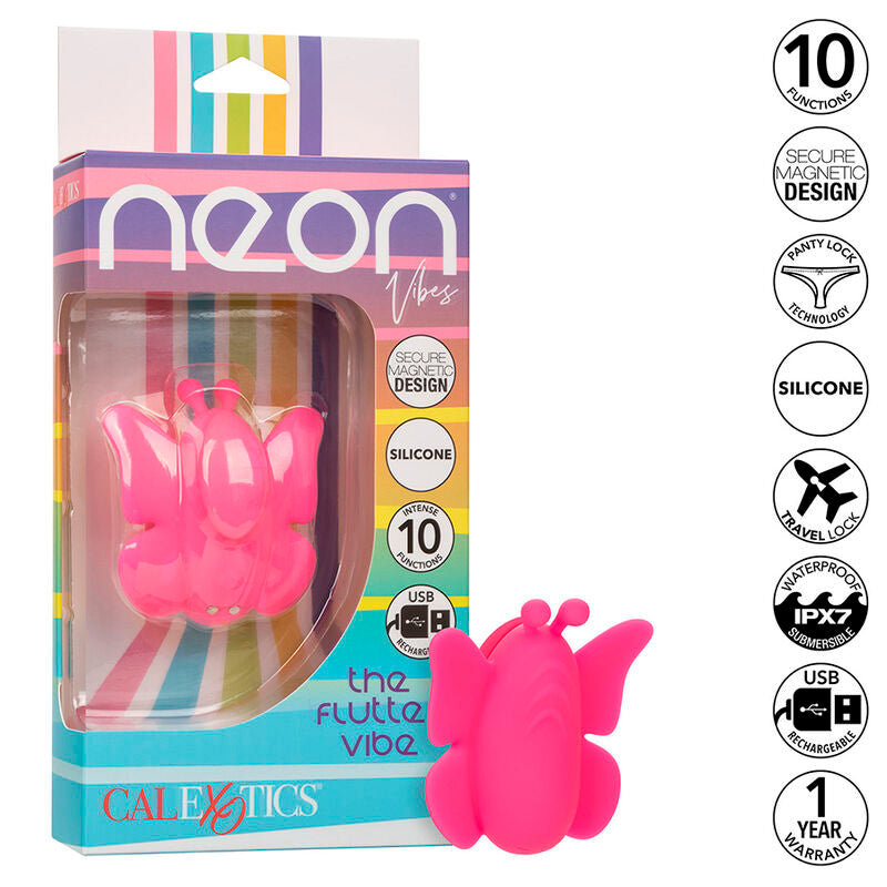 CALEXOTICS - NEON VIBES THE FLUTTER VIBE STIMULATOR 10 VIBRATIONS PINK - NOCTURNA DESIRES