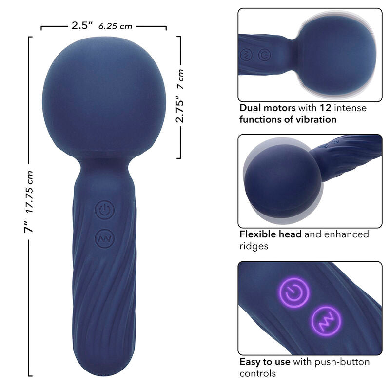 CALEXOTICS - CHARISMA SEDUCTION MASSAGER 12 FUNCTIONS 17.75 CM X 6.25 CM PURPLE - NOCTURNA DESIRES