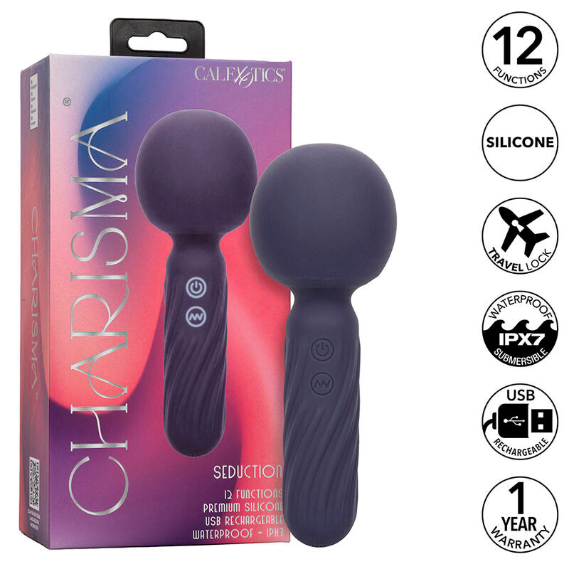 CALEXOTICS - CHARISMA SEDUCTION MASSAGER 12 FUNCTIONS 17.75 CM X 6.25 CM PURPLE - NOCTURNA DESIRES