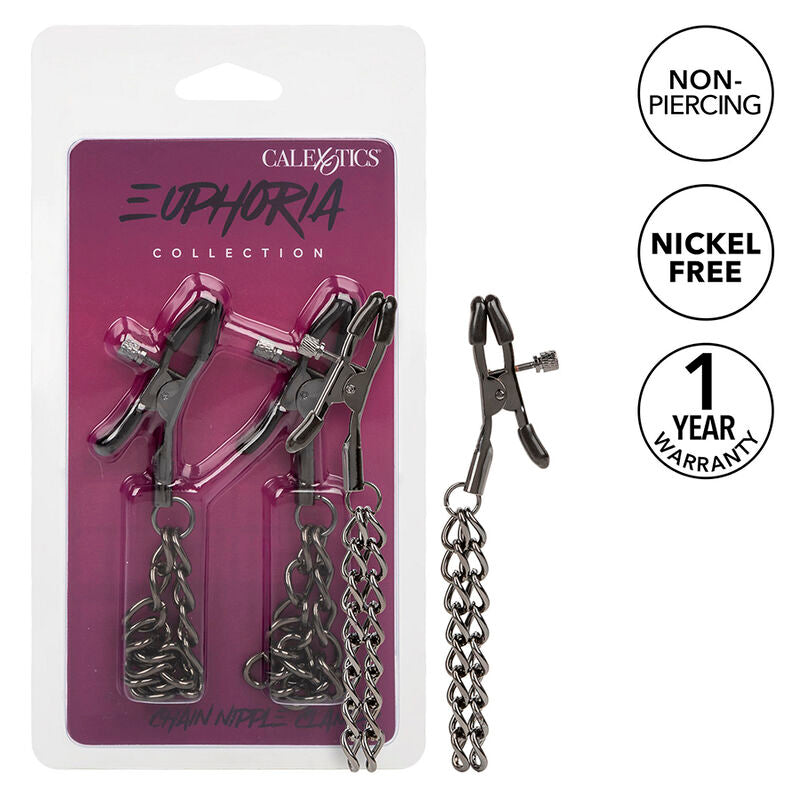 CALEXOTICS - EUPHORIA CHAIN NIPPLE CLAMPS 14.5 CM - NOCTURNA DESIRES