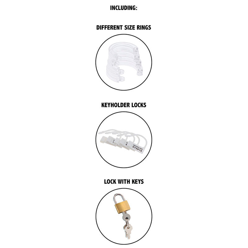HIDDEN DESIRE - EXTREME CHASTITY COCK CAGE ACRYLIC ADJUSTABLE CLEAR - NOCTURNA DESIRES
