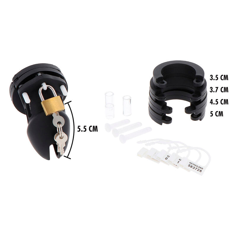 HIDDEN DESIRE - EXTREME CHASTITY COCK CAGE SILICONE SIZE S BLACK - NOCTURNA DESIRES
