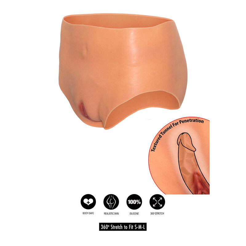 HIDDEN DESIRE - ALTER EGO OPEN VAGINA BRIEF HIGH WAIST FLESH - NOCTURNA DESIRES