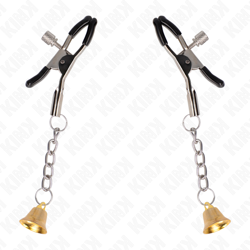 KINK - GOLD BELL PENDANT NIPPLE CLAMPS 6 CM - NOCTURNA DESIRES