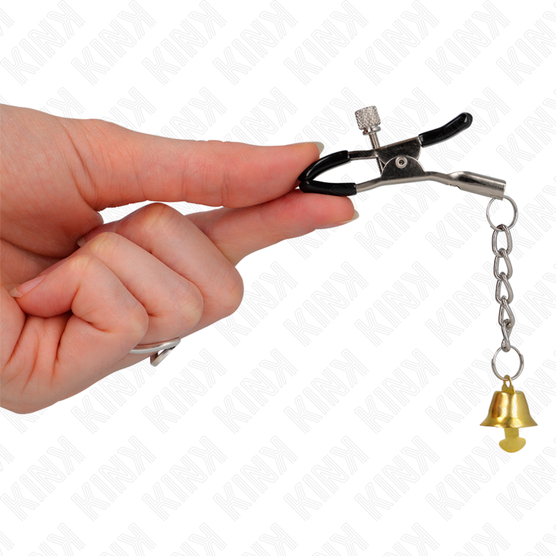 KINK - GOLD BELL PENDANT NIPPLE CLAMPS 6 CM - NOCTURNA DESIRES