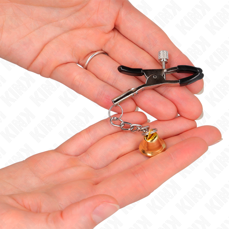 KINK - GOLD BELL PENDANT NIPPLE CLAMPS 6 CM - NOCTURNA DESIRES