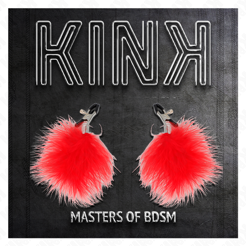 KINK - FEATHER NIPPLE CLAMP RED 7 CM - NOCTURNA DESIRES