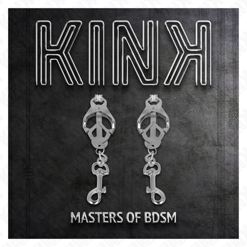 KINK - JAPANESE CLOVER NIPPLE CLAMPS WITH HOOKS SILVER - NOCTURNA DESIRES