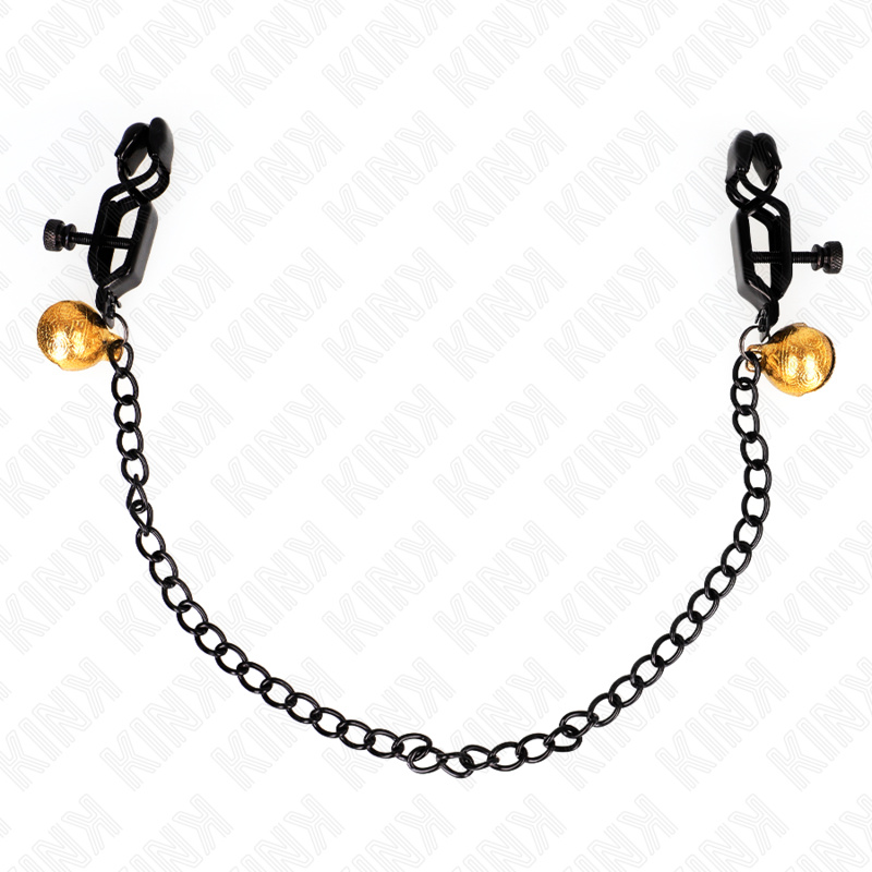 KINK - FLAT CHAIN NIPPLE CLAMPS AND BELL SILVER 30 CM - NOCTURNA DESIRES