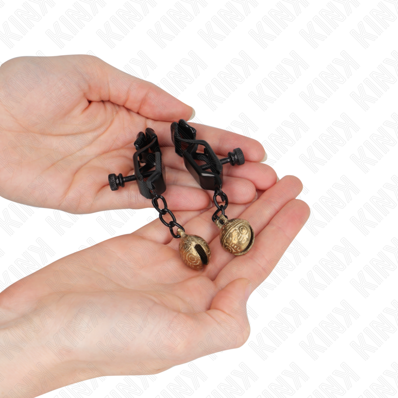 KINK - BELL JAW STYLE NIPPLE CLAMPS BLACK 7 CM - NOCTURNA DESIRES