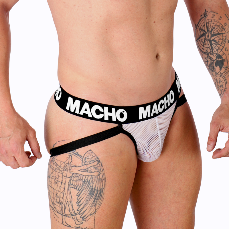 MACHO - MX26X1 JOCK GRID WHITE S - NOCTURNA DESIRES