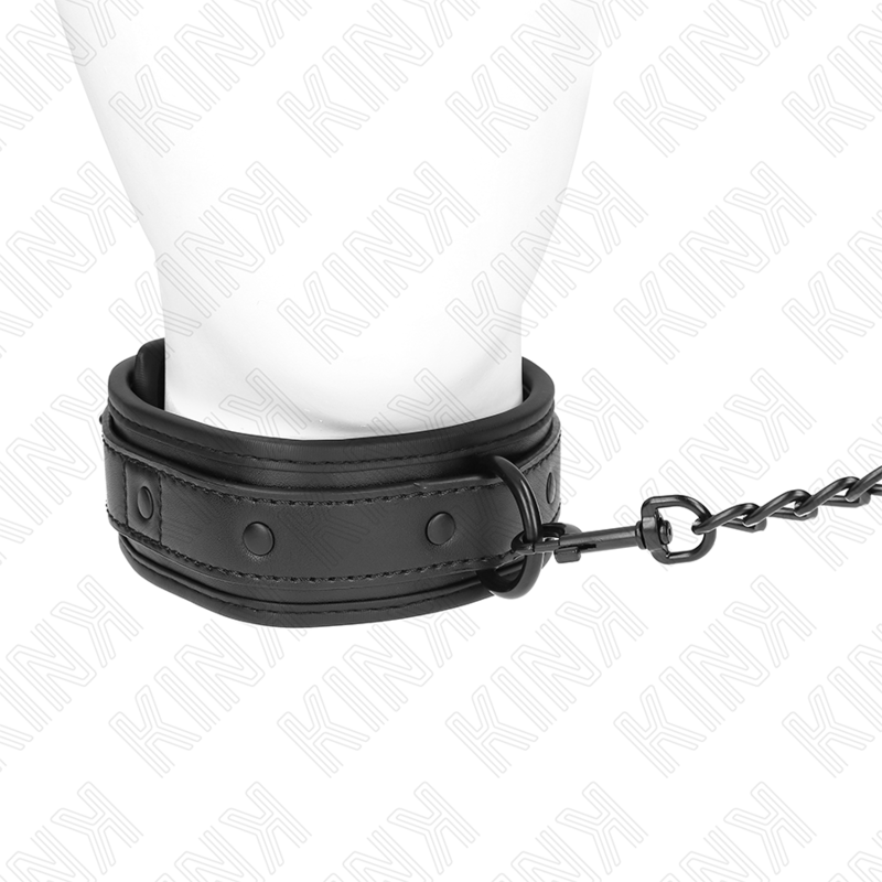 KINK - NEOPRENE BONDAGE COLLAR MODEL 2 WITH BELT 78 CM ADJUSTABLE 37.5 X 49.5 CM - NOCTURNA DESIRES