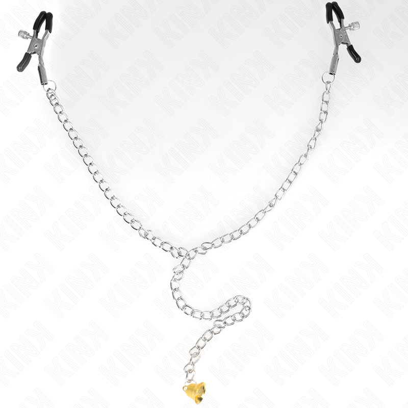 KINK - CHAIN NIPPLE CLAMPS WITH HORN PENDANT 30 CM - NOCTURNA DESIRES