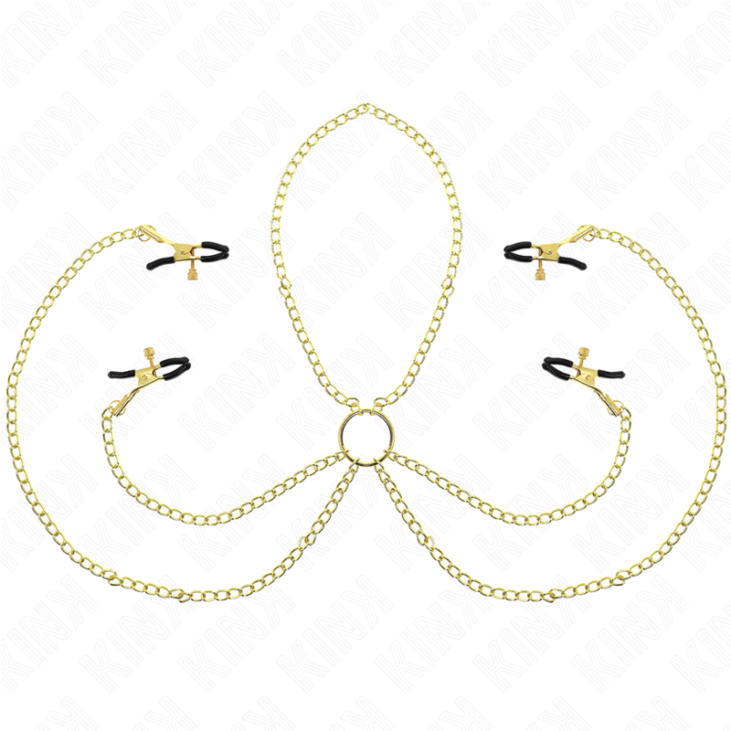 KINK - 4 NIPPLE AND CLIT CLAMPS ADJUSTABLE GOLD - NOCTURNA DESIRES
