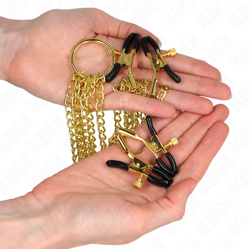 KINK - 4 NIPPLE AND CLIT CLAMPS ADJUSTABLE GOLD - NOCTURNA DESIRES