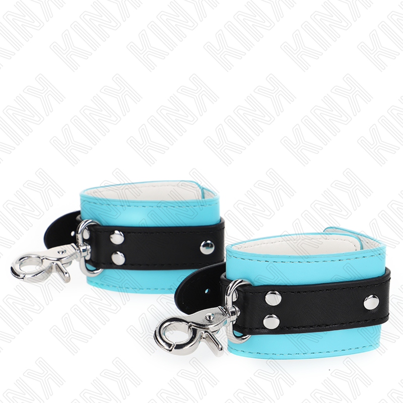 KINK - PREMIUM LOCKABLE WRIST RESTRAINTS BLACK / BLUE ADJUSTABLE 21-28 CM X 5.5 CM - NOCTURNA DESIRES