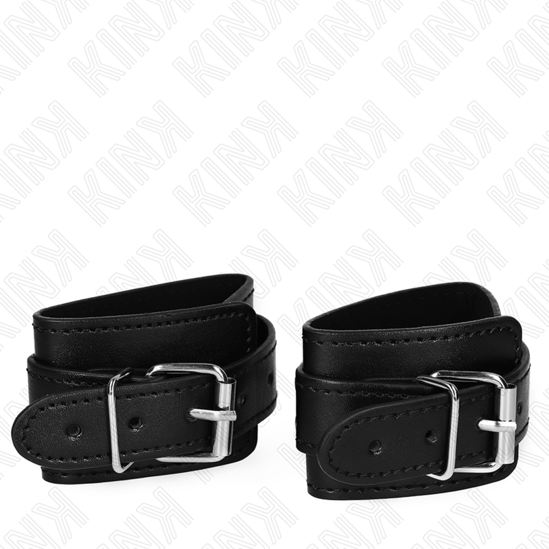 KINK - LOCKABLE DUNGEON WRIST RESTRAINTS BLACK ADJUSTABLE 21-28 CM X 5.5 CM - NOCTURNA DESIRES