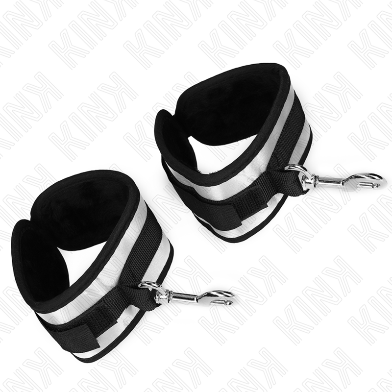 KINK - NEOPRENE WRIST CUFFS GREY 23 X 5 CM - NOCTURNA DESIRES