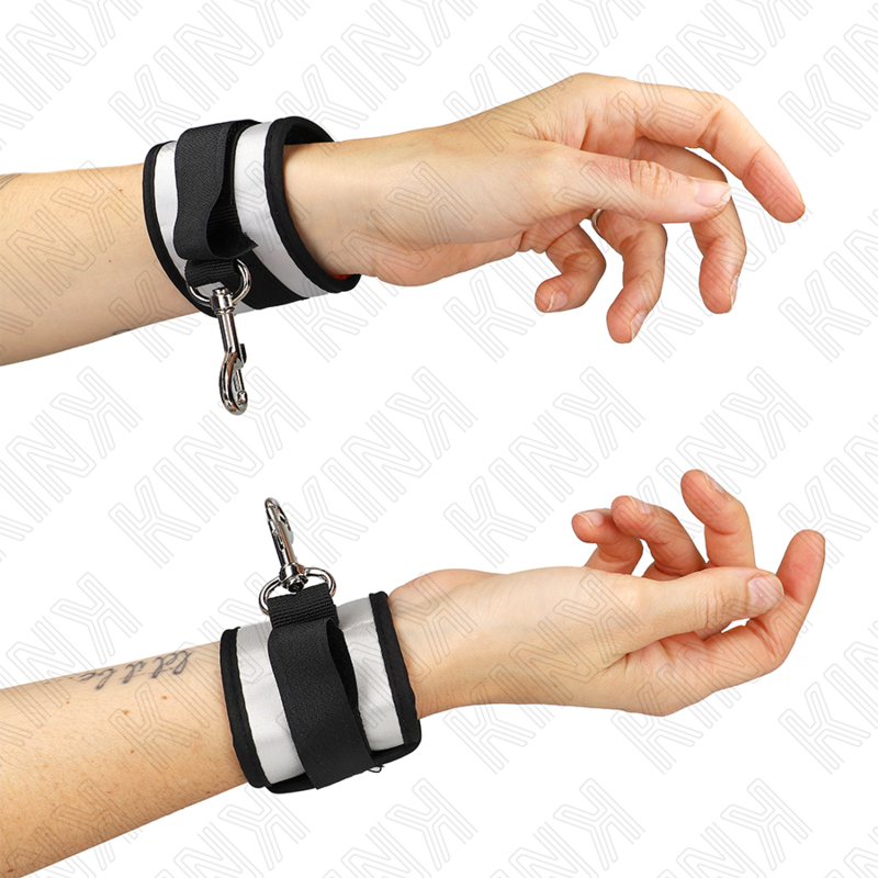 KINK - NEOPRENE WRIST CUFFS GREY 23 X 5 CM - NOCTURNA DESIRES