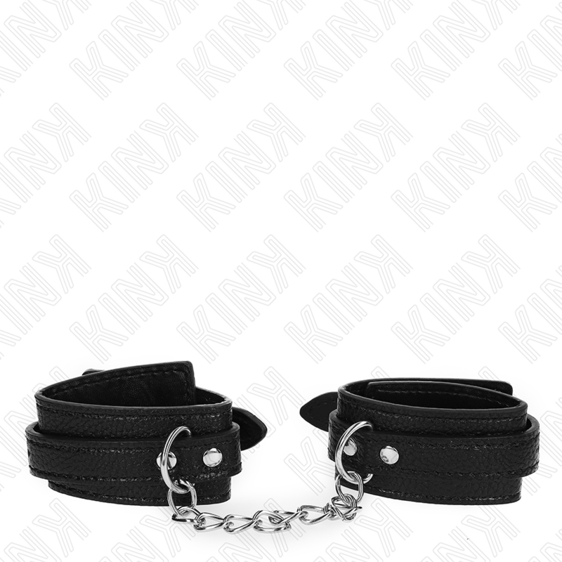 KINK - SNAKE PATTERN WRIST RESTRAINTS BLACK ADJUSTABLE 20-28 CM X 5.4 CM - NOCTURNA DESIRES