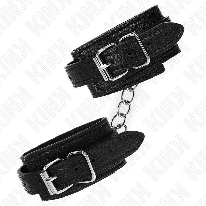 KINK - SNAKE PATTERN WRIST RESTRAINTS BLACK ADJUSTABLE 20-28 CM X 5.4 CM - NOCTURNA DESIRES
