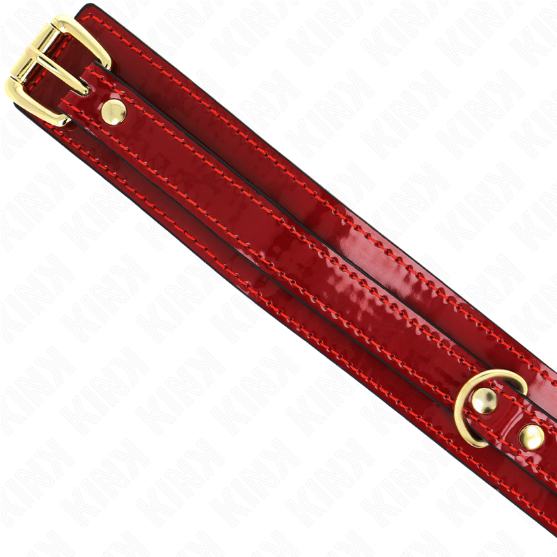 KINK - WINE RED ADJUSTABLE NECKLACE WITH GOLDEN DETAILS 29-42.5 CM X 4 CM - NOCTURNA DESIRES