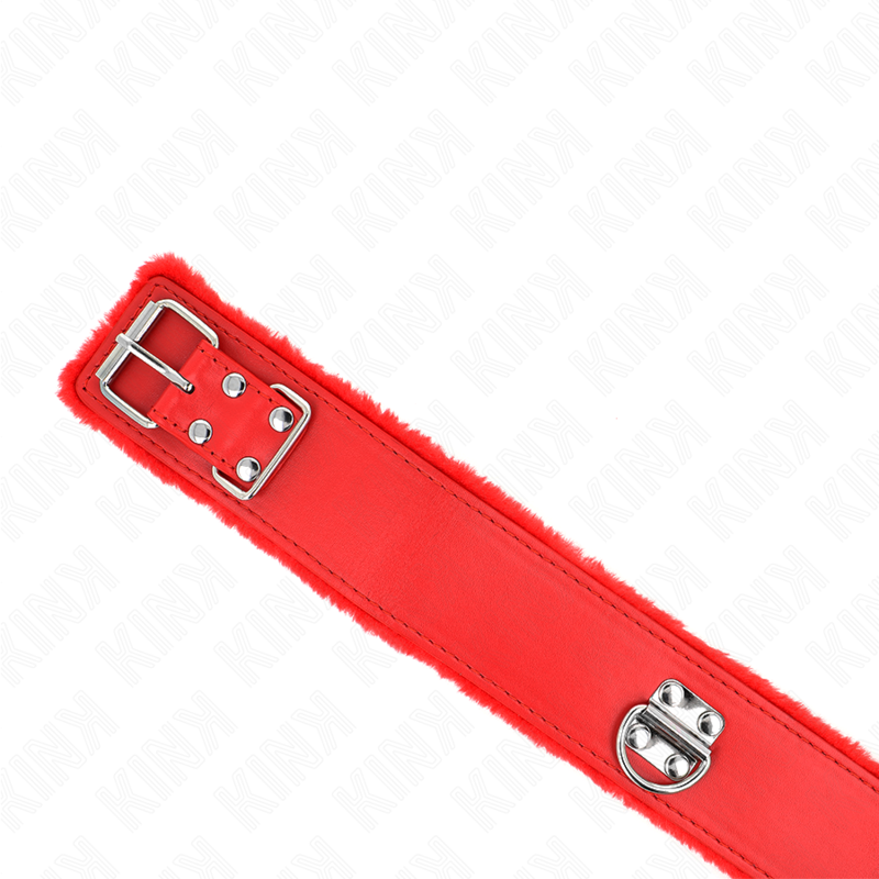 KINK - NECKLACE WITH LEASH 116 CM WITH SILVER STUDS MODEL 4 RED ADJUSTABLE 40-48 CM X 6 CM - NOCTURNA DESIRES