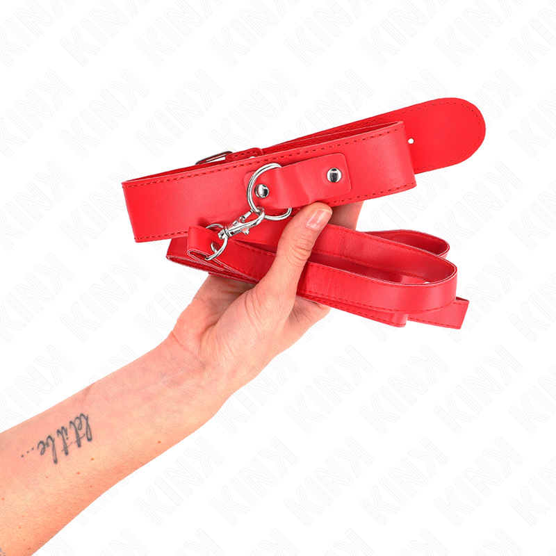 KINK - NECKLACE WITH BELT 116 CM ROJO STRAP ADJUSTABLE 32-50 CM X 8 CM - NOCTURNA DESIRES