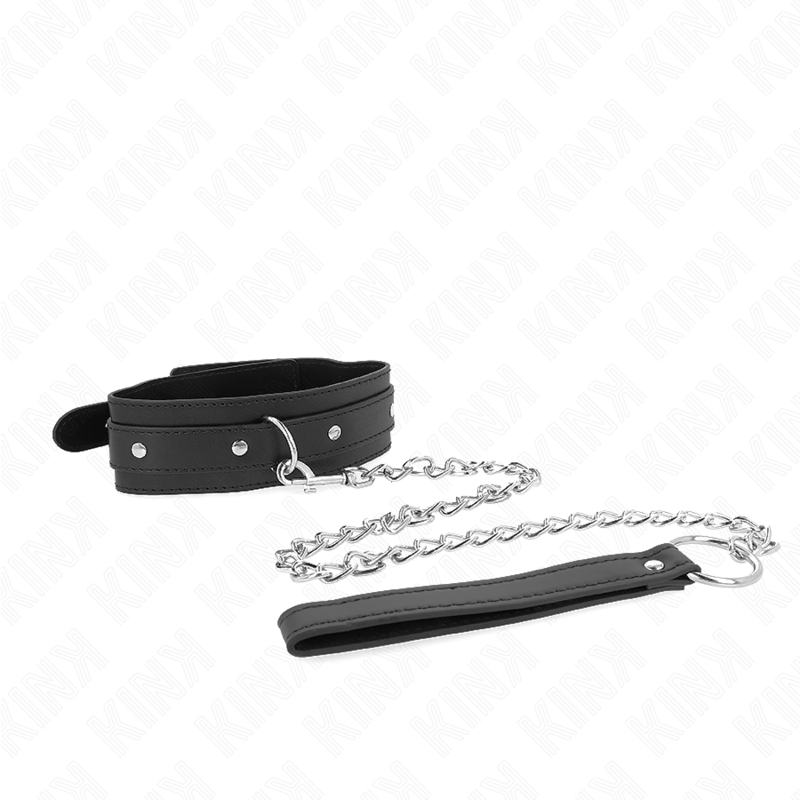 KINK - NECKLACE WITH LEASH 65 CM 1 RING ADJUSTABLE 38-49 CM X 5 CM - NOCTURNA DESIRES