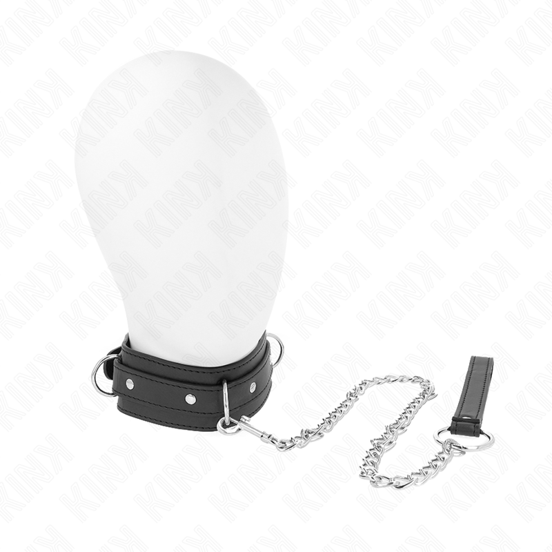 KINK - NECKLACE WITH LEASH 65 CM 3 RING MODEL 1 ADJUSTABLE 38-49 CM X 5 CM - NOCTURNA DESIRES