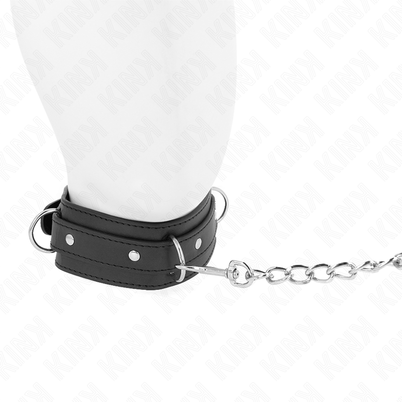 KINK - NECKLACE WITH LEASH 65 CM 3 RING MODEL 1 ADJUSTABLE 38-49 CM X 5 CM - NOCTURNA DESIRES