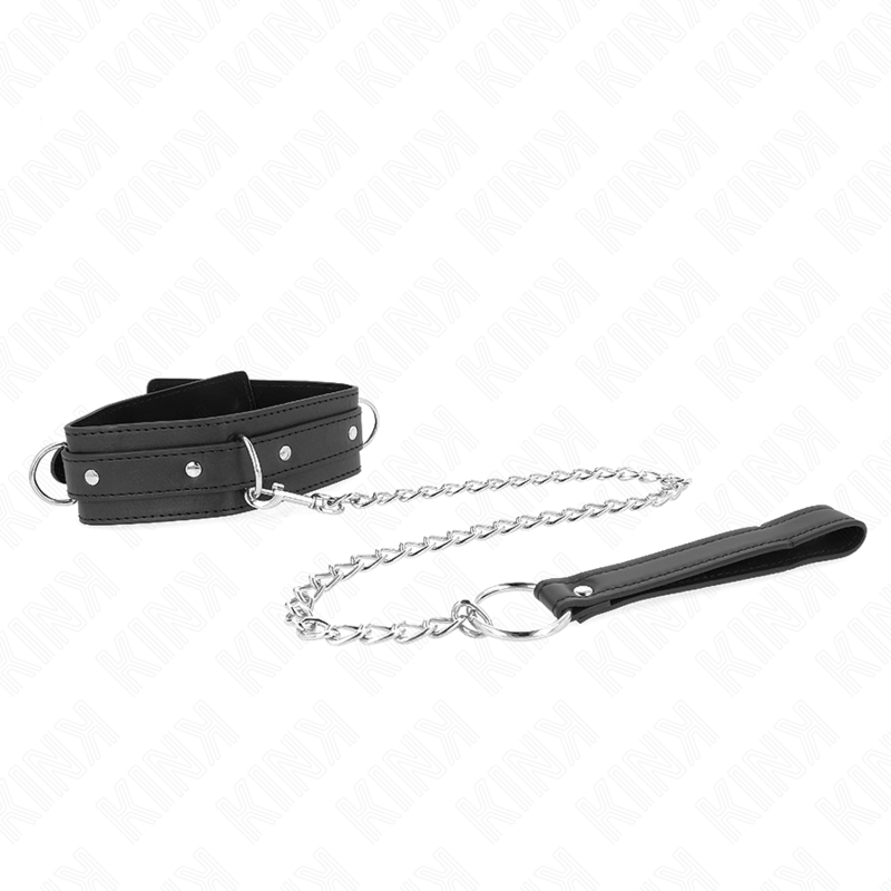 KINK - NECKLACE WITH LEASH 65 CM 3 RING MODEL 1 ADJUSTABLE 38-49 CM X 5 CM - NOCTURNA DESIRES