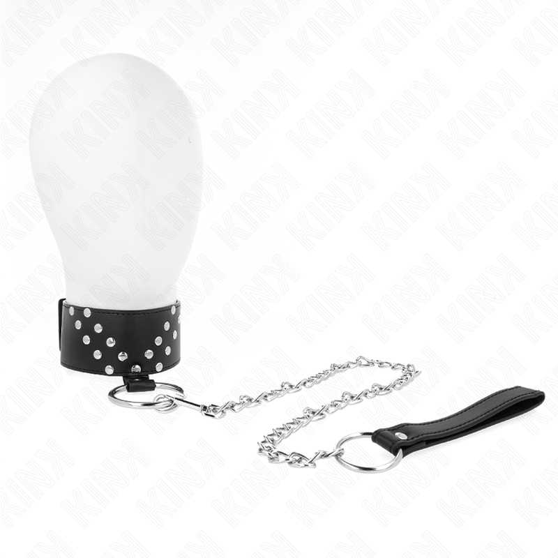 KINK - NECKLACE WITH BELT 65 CM WITH V RIVET ADJUSTABLE 36-43 CM X 5 CM - NOCTURNA DESIRES