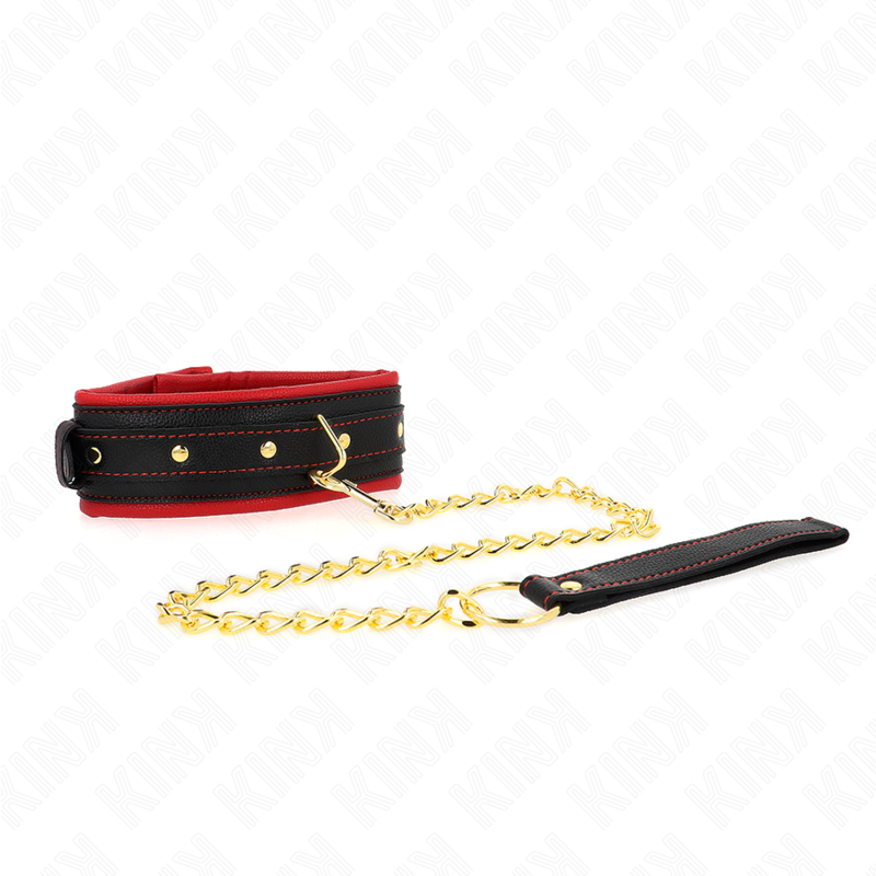 KINK - COLLAR WITH PLAIN FABRIC LEASH ADJUSTABLE 33-48 CM X 5.7 CM - NOCTURNA DESIRES
