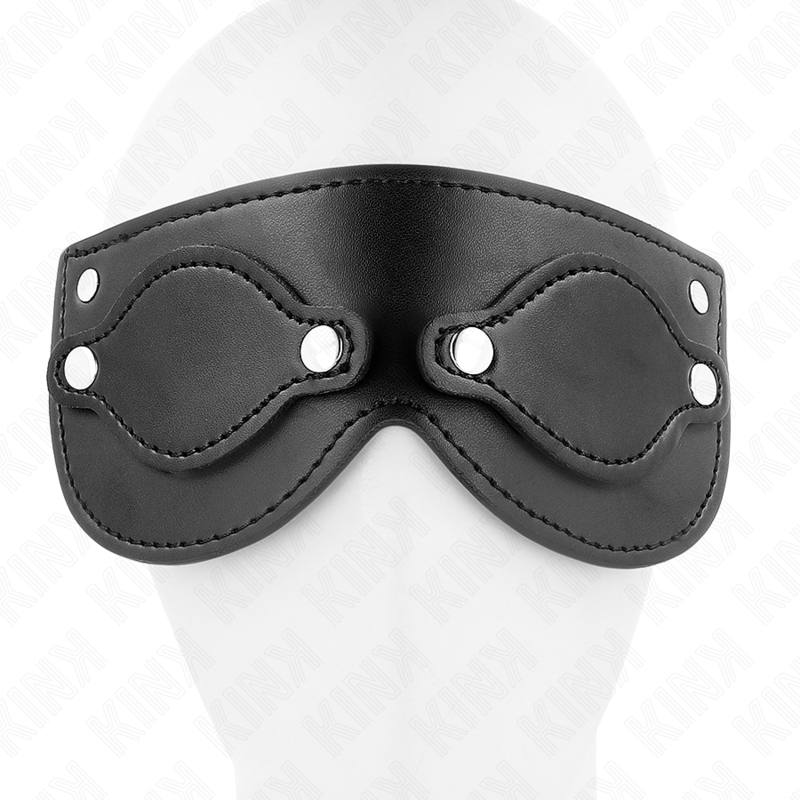 KINK - LEATHERETTE MASK WITH DETACHABLE EYE COVERS 22 x 9 CM - NOCTURNA DESIRES