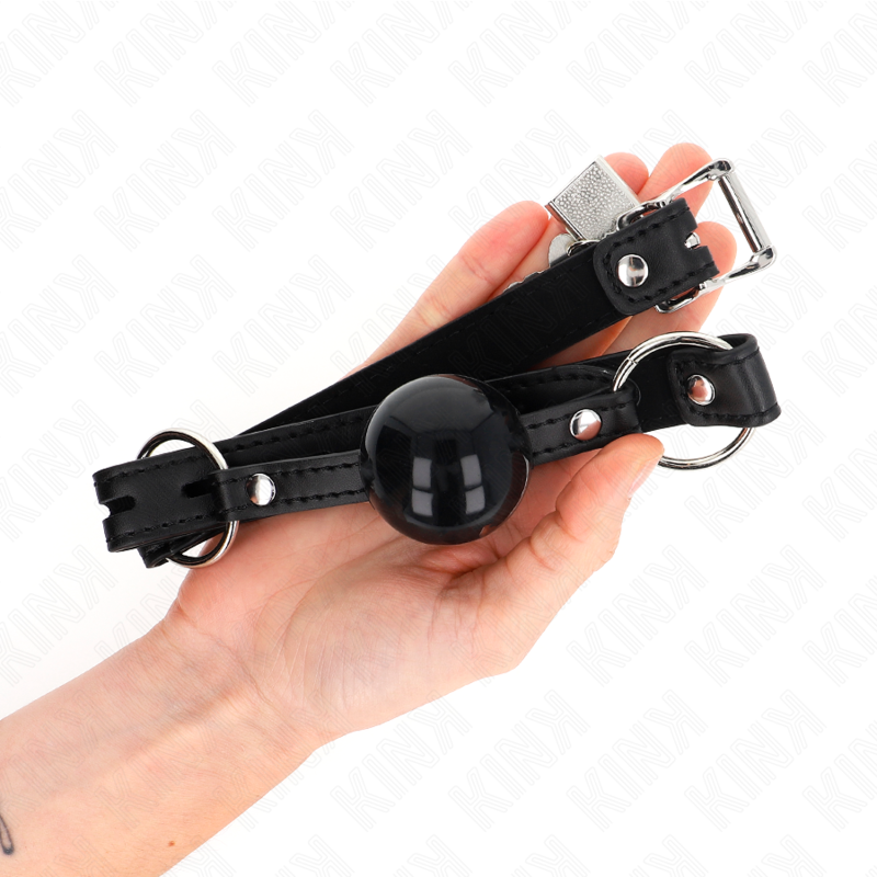KINK - TPE BALL 4 CM GAG WITH BLACK LOCK 60 x 2 CM - NOCTURNA DESIRES