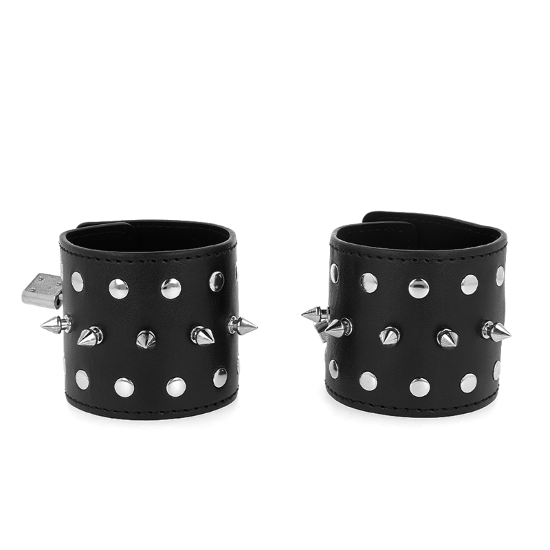 KINK - PUNK WRIST RESTRAINTS WITH SPIKES 25 X 6 CM - NOCTURNA DESIRES
