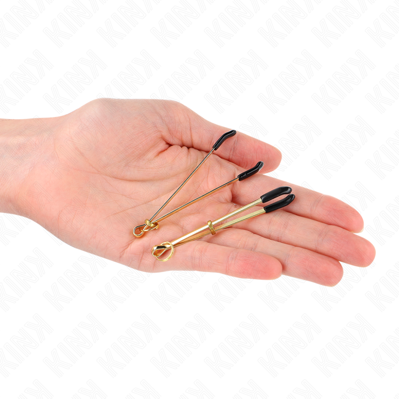 KINK - THIN NIPPLE CLAMPS GOLD 7 CM - NOCTURNA DESIRES
