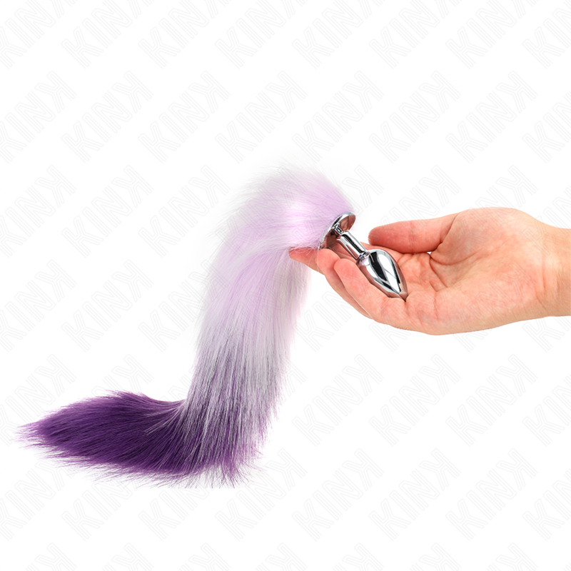 KINK - ANAL PLUG SIZE S 7 X 3 CM WITH SYNTHETIC TAIL 40 CM PURPLE - NOCTURNA DESIRES