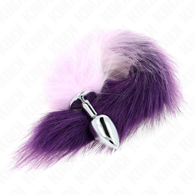 KINK - ANAL PLUG SIZE S 7 X 3 CM WITH SYNTHETIC TAIL 40 CM PURPLE - NOCTURNA DESIRES