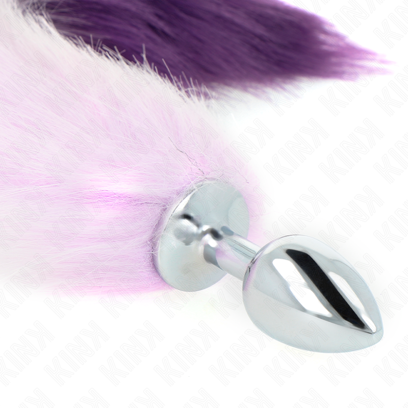 KINK - ANAL PLUG SIZE S 7 X 3 CM WITH SYNTHETIC TAIL 40 CM PURPLE - NOCTURNA DESIRES