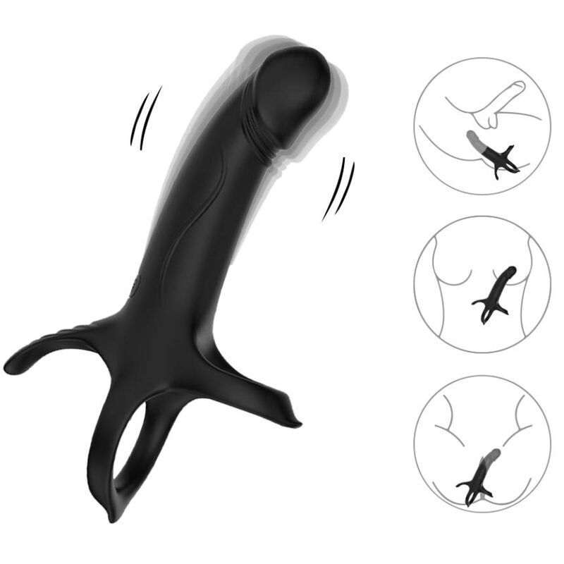 ARMONY - DILDO WITH RING & VIBRATOR BLACK - NOCTURNA DESIRES