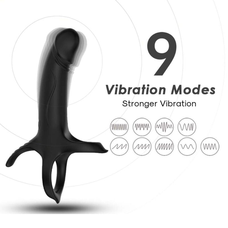 ARMONY - DILDO WITH RING & VIBRATOR BLACK - NOCTURNA DESIRES