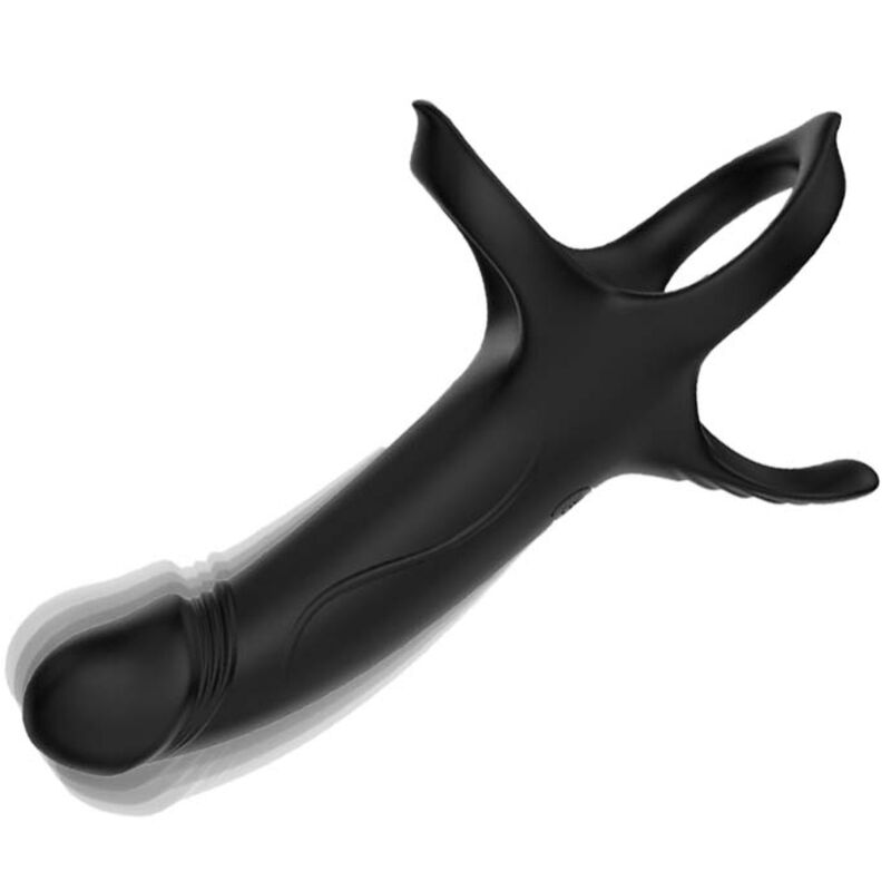 ARMONY - DILDO WITH RING & VIBRATOR BLACK - NOCTURNA DESIRES