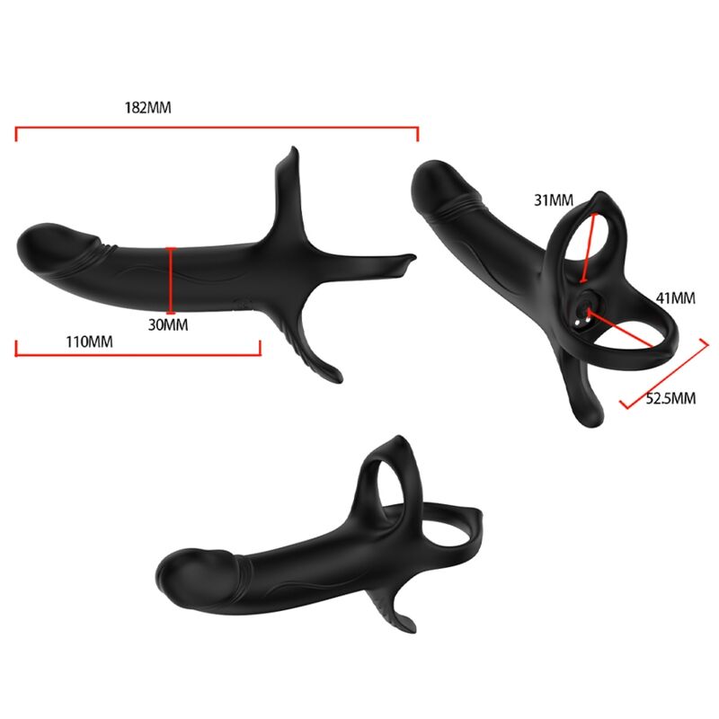 ARMONY - DILDO WITH RING & VIBRATOR BLACK - NOCTURNA DESIRES