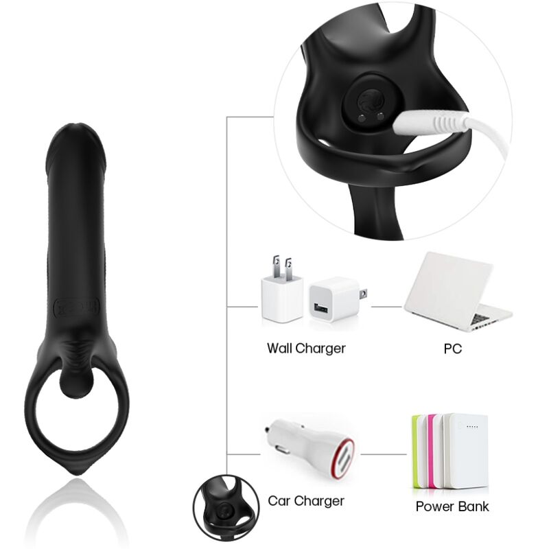 ARMONY - DILDO WITH RING & VIBRATOR BLACK - NOCTURNA DESIRES