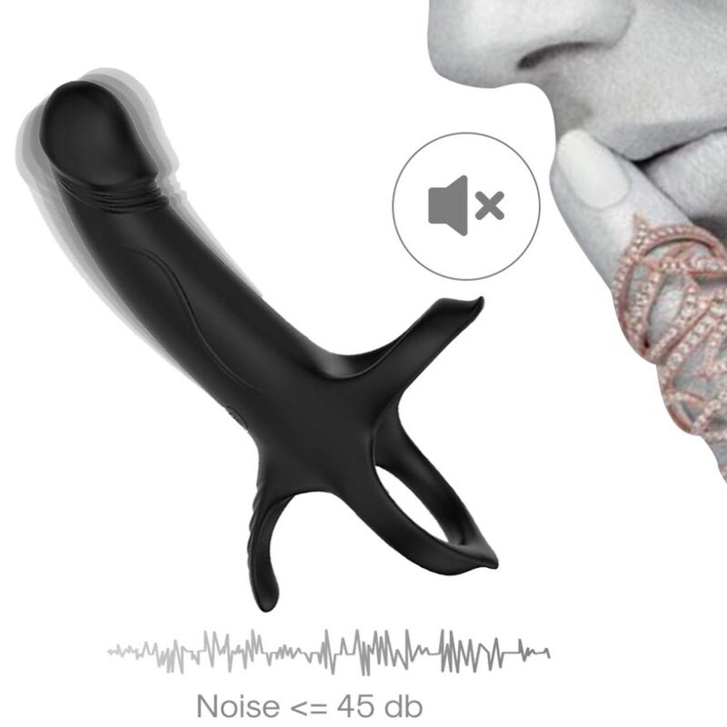 ARMONY - DILDO WITH RING & VIBRATOR BLACK - NOCTURNA DESIRES