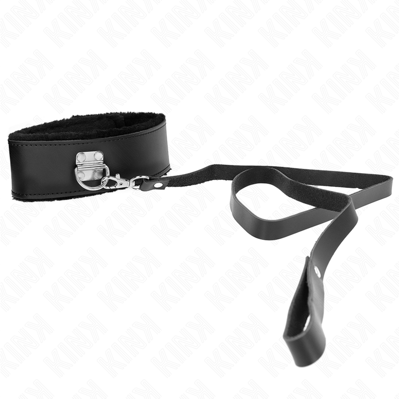KINK - NECKLACE WITH BELT 116 CM WITH BLACK LEATHER STRAP ADJUSTABLE 40-48 CM X 6 CM - NOCTURNA DESIRES