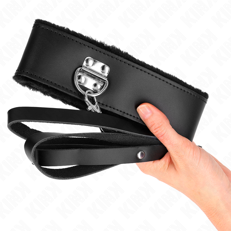 KINK - NECKLACE WITH BELT 116 CM WITH BLACK LEATHER STRAP ADJUSTABLE 40-48 CM X 6 CM - NOCTURNA DESIRES