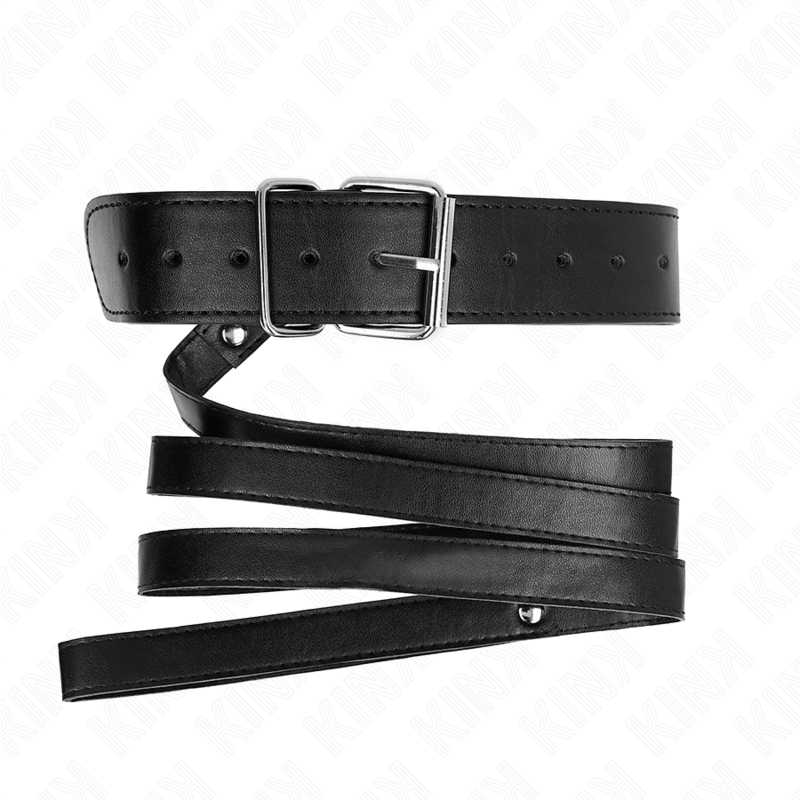 KINK - NECKLACE WITH BELT 116 CM BLACK STRAP ADJUSTABLE 32-50 CM X 8 CM - NOCTURNA DESIRES